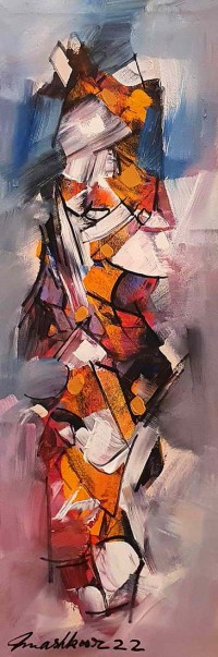 Mashkoor Raza, 12 x 36 Inch, Oil on Canvas, Abstract Painting, AC-MR-546
